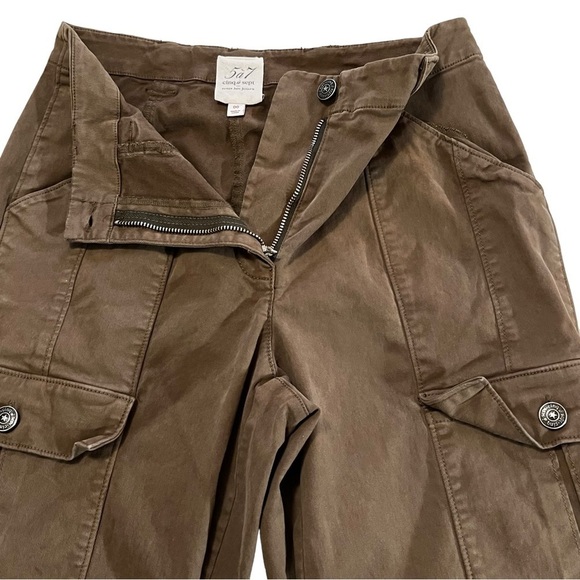 Cinq a Sept Kelly High Rise Cargo Pant Joggers 00 Brown cropped high waist - Picture 7 of 16